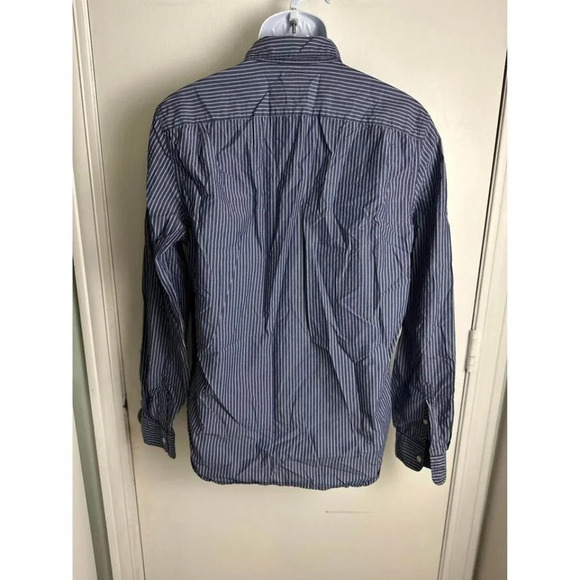 Gap lived-in mens stripe button down blue long sleeve size large #0705 - Picture 2 of 6